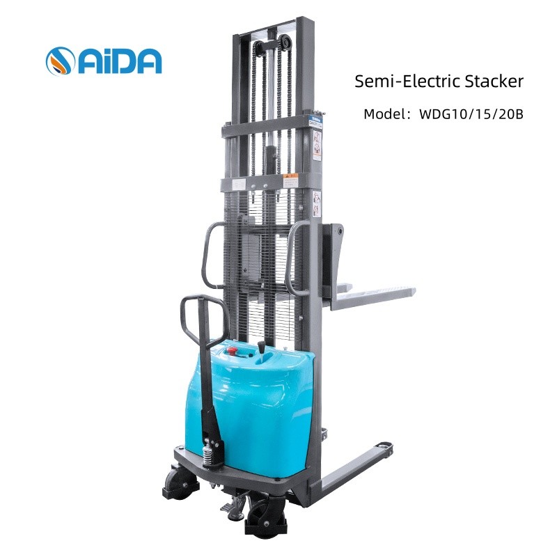 Moving Stackers Electric Lifting Hydraulic Pallet Stacker 1500kg Capacity 2.0m for ...